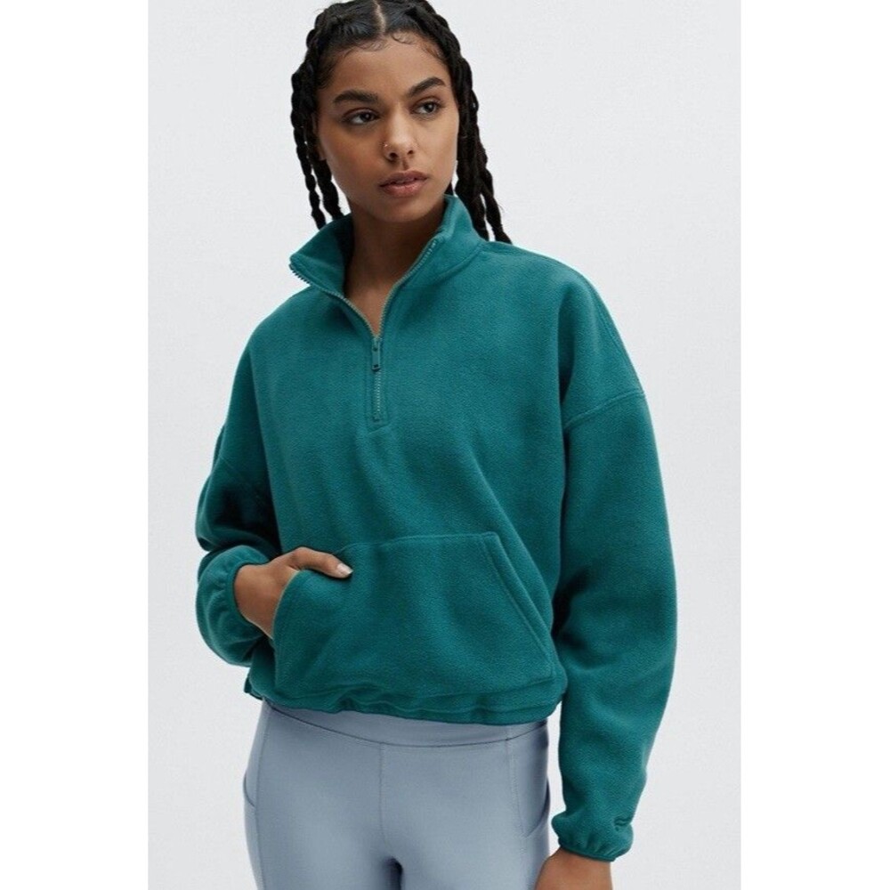 Fabletics Pullover Womens Size Small Rayne Polar Fleece 1/4 Zip Sweater Blue